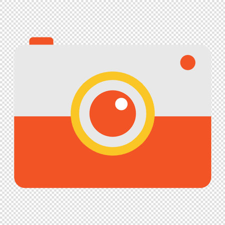 Camera Icon - Orange and Red Color - Isolated On Transparent Backgroundのイラスト素材
