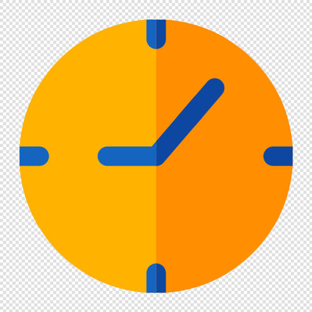 Clock Icon Illustration design - vector eps10. Blue and orangeのイラスト素材