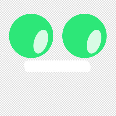 Smiley face emoticon icon - green color. Vector Illustrationのイラスト素材