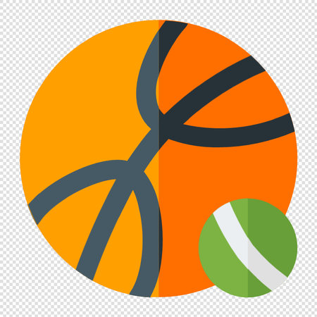 Basketball Ball Icon Illustration sign design style over a transparent backgroundのイラスト素材