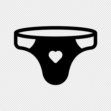 Women's panties with heart icon isolated on transparent background. Vector illustrationのイラスト素材