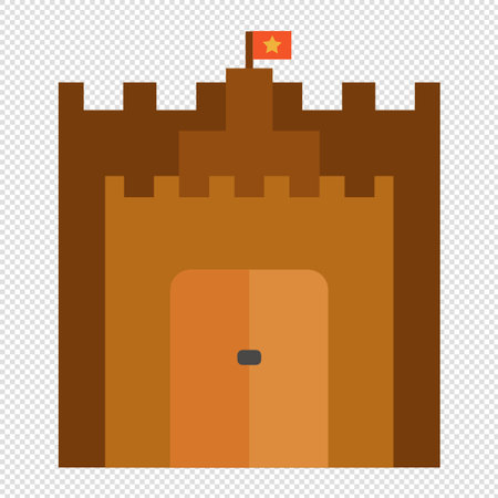 Medieval castle icon illustration. Flat design style eps 10.のイラスト素材