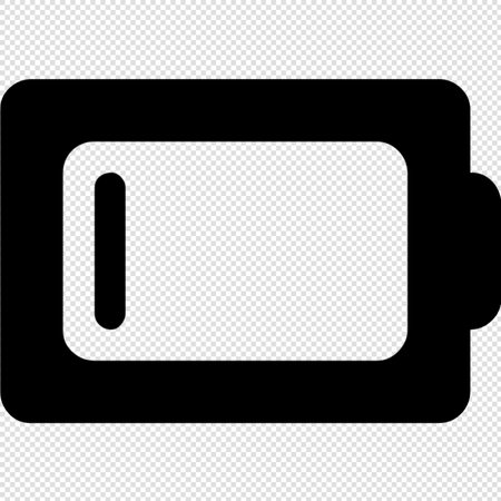 Battery charge level indicator - black simple icon on transparent background. Vector illustrationのイラスト素材