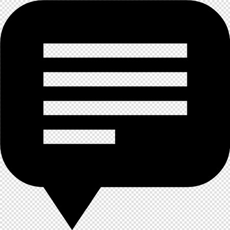 Speech bubble icon - vector illustration. Black and white speech bubble symbol on transparent background.のイラスト素材