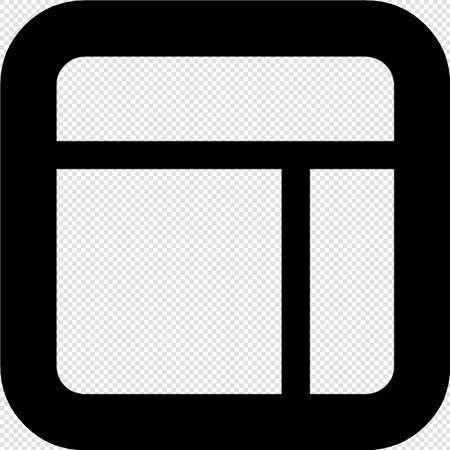 Window frame - Black and White Vector Icon Isolated on Transparent Backgroundのイラスト素材