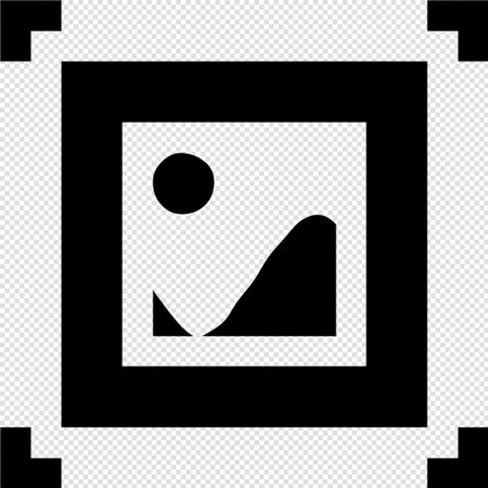 Photo Icon - Black and White Illustration - Isolated On Transparent Backgroundのイラスト素材