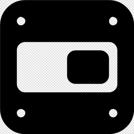 Stop button. Black and White Vector Icon Isolated on Transparent Backgroundのイラスト素材