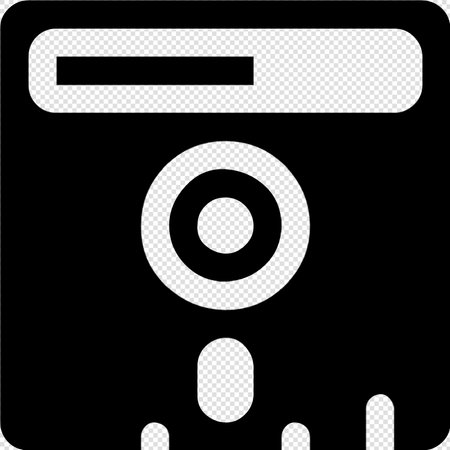 Computer monitor icon isolated on transparent background. Black and white vector illustration.のイラスト素材