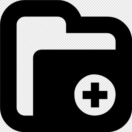 Black Medical Folder Icon Isolated On Transparent Background. Vector Illustrationのイラスト素材