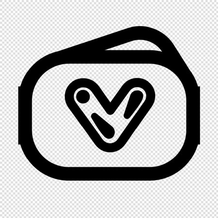Virtual Reality Glasses Icon - Black Illustration on Transparent Backgroundのイラスト素材