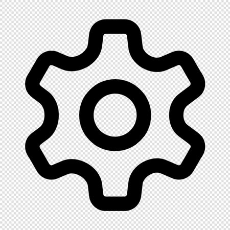 Gear Icon - Illustration. Black Isolated On Transparent Backgroundのイラスト素材