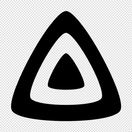 Triangle Icon - Black Illustration Isolated on Transparent Backgroundのイラスト素材