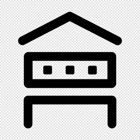 Bus stop icon - vector illustration. Black symbol on transparent background.のイラスト素材