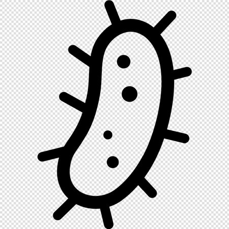 Bacteria icon - vector illustration. Black symbol on transparent background.のイラスト素材