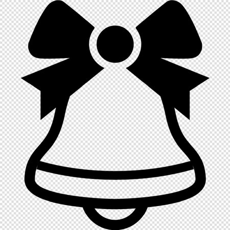Bell Icon - Black Illustration - Isolated On Transparent Backgroundのイラスト素材