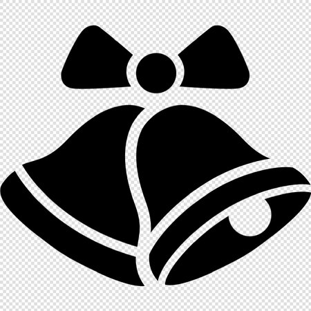 Bell Icon Illustration sign design style over a black and white backgroundのイラスト素材