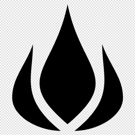 Drop of water icon - black simple vector illustration on transparent background.のイラスト素材