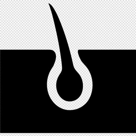 Hair Drop Icon - Black Stencil Isolated On Transparent Backgroundのイラスト素材