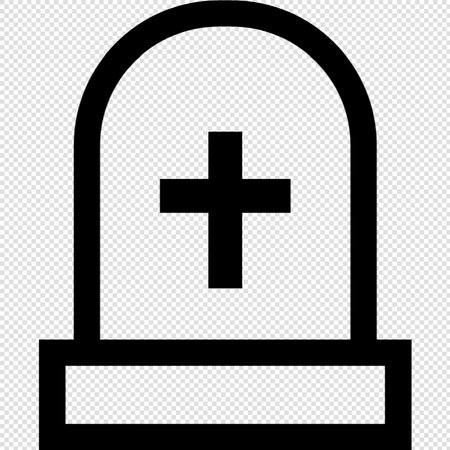 Grave Icon - Black Vector Illustration - Isolated On Transparent Backgroundのイラスト素材
