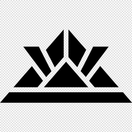 Pyramid of gold icon - black simple vector illustration on transparent backgroundのイラスト素材