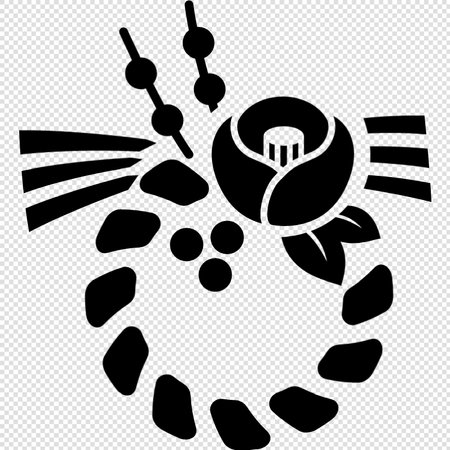 Chinese New Year of the Pig - black simple icon on transparent backgroundのイラスト素材