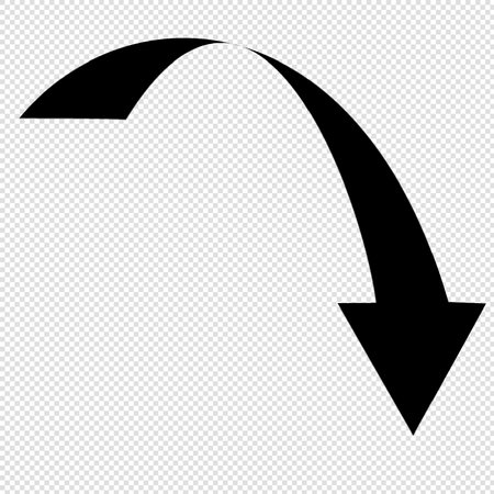 Black arrow icon isolated on transparent background. Vector illustration. Eps 10のイラスト素材