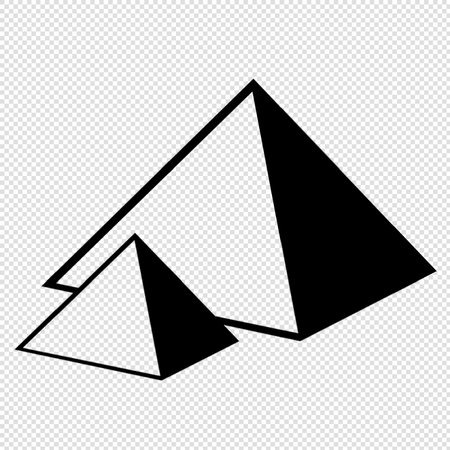 Pyramid Icon - Black Illustration Isolated on Transparent Backgroundのイラスト素材