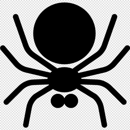 Spider Icon - black simple vector illustration on transparent background, eps10のイラスト素材