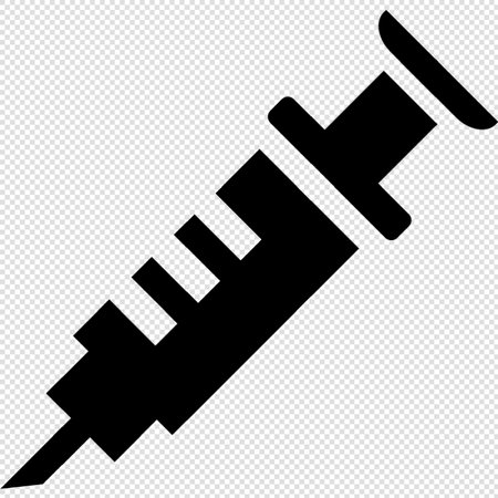 Syringe sign illustration. Vector. Black icon on transparent background.のイラスト素材