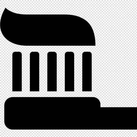 Toothbrush icon - black vector illustration on transparent background. EPS10