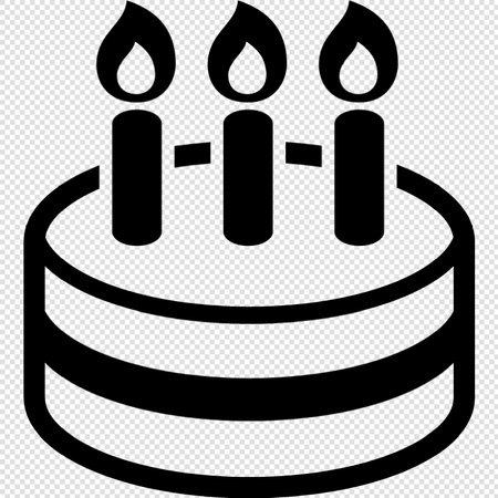 Birthday Cake Vector Icon Illustration - Isolated On Transparent Background