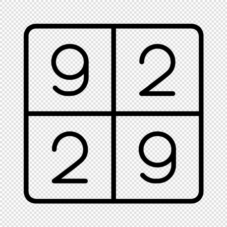 Number Puzzle Game Tic Tac Toe icon Illustration sign designのイラスト素材