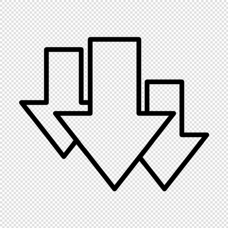 arrows icon illustration design over a transparent background in black and whiteのイラスト素材