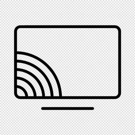 Computer monitor icon - Vector Illustration - Isolated On Transparent Backgroundのイラスト素材