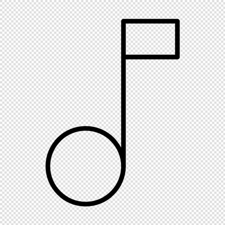 Music note icon - vector illustration. Simple black symbol on transparent background.のイラスト素材