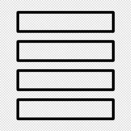 Set of black horizontal bar isolated on transparent background. Vector illustration.のイラスト素材