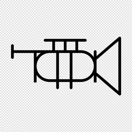 Trumpet icon - vector illustration. Flat design style - vector graphicのイラスト素材