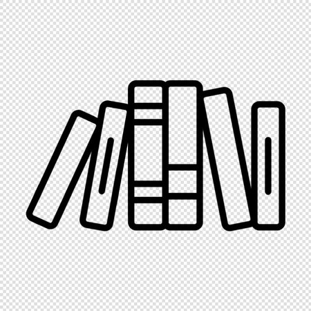 Books line icon isolated on transparent background. Flat style. Vector illustrationのイラスト素材