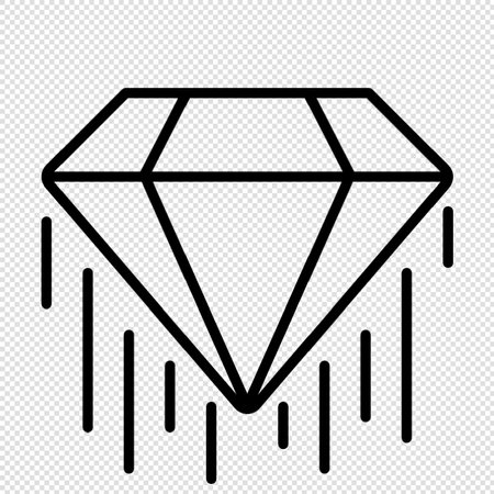 Diamond Icon Illustration sign design style over a black and white backgroundのイラスト素材
