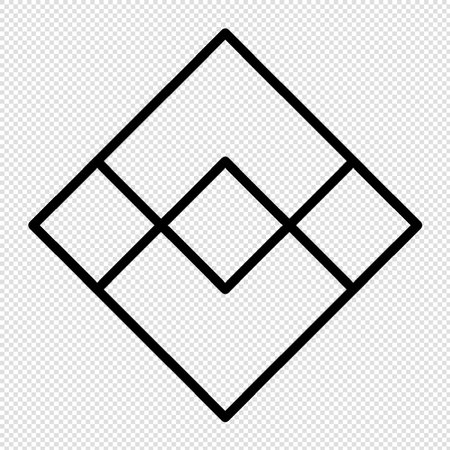 Vector rhombus icon. Black and white illustration isolated on transparent backgroundのイラスト素材