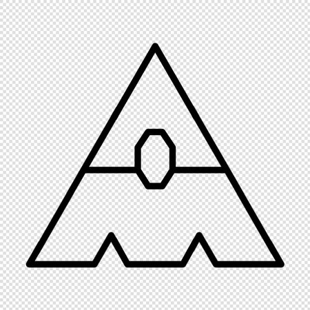 Triangle icon - vector illustration. Black symbol on transparent background.のイラスト素材