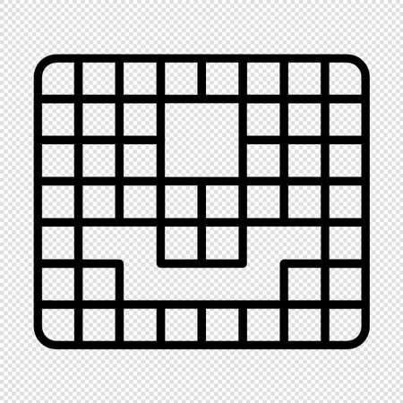 Black Square Grid Icon Isolated on Transparent Background. Vector Illustrationのイラスト素材