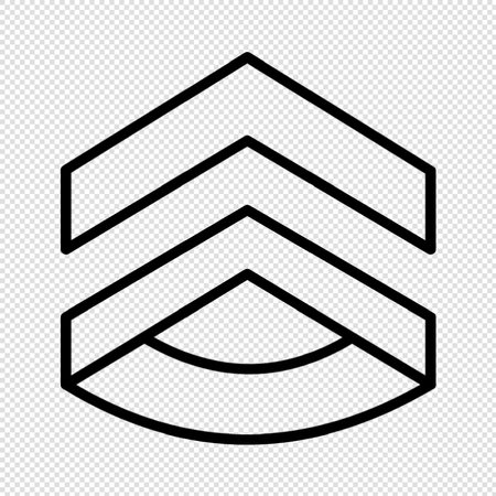Geometric line icon illustration - vector sign isolated on transparent background.のイラスト素材