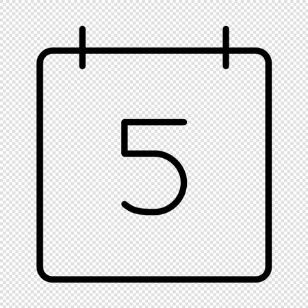 Number Five Icon - Illustration - Isolated On Transparent Backgroundのイラスト素材
