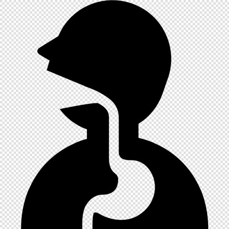 Human head silhouette - vector illustration. Black Icon on transparent background.のイラスト素材