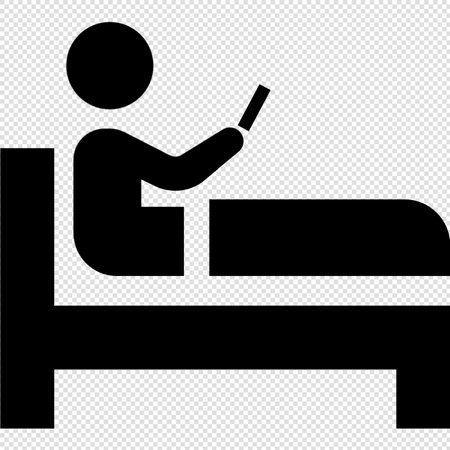 Man Using Smartphone Icon - Vector Illustration - Isolated On Transparent Backgroundのイラスト素材