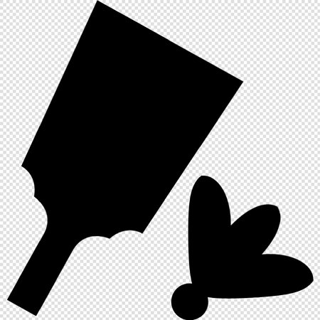 Butterfly And Chopping Board - Black Icon Isolated On Transparent Backgroundのイラスト素材