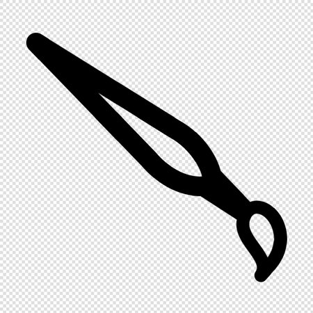 Scissors icon - black simple vector illustration isolated on transparent background.のイラスト素材