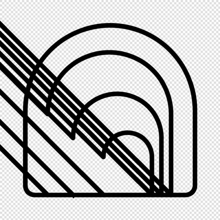 Tunnel line icon  illustration sign design style over a transparent backgroundのイラスト素材