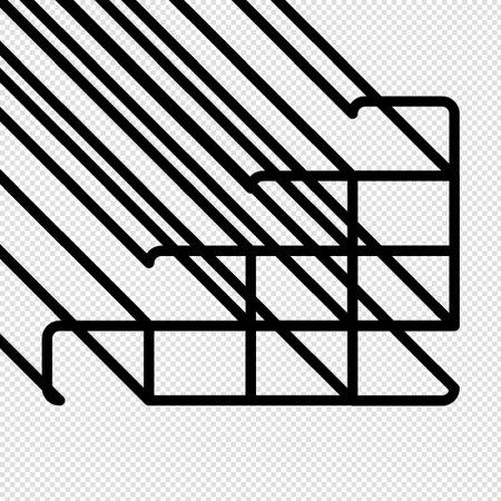 Striped background. Black line icon on transparent background. Vector illustration.のイラスト素材